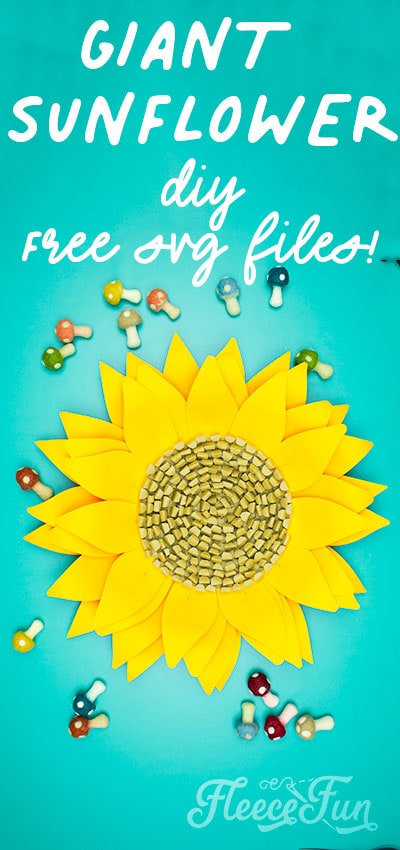 Giant Paper Sunflower DIY (FREE SVG files) ♥ Fleece Fun
